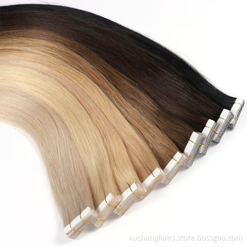 Wholesale sunset tape in hair extension 100% remy mrs tape hair extension double drawn vendors human hair extensions tape